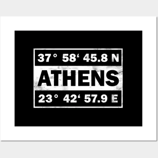 Athens City Coordinates Greece Posters and Art